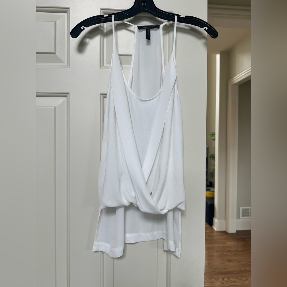 White Draped Silk Women's Cami BCBG
